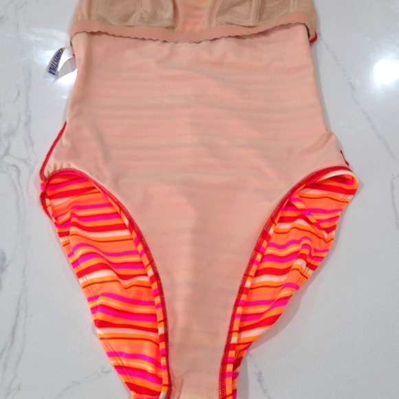 CHRISTINA Striped Pink and Orange Swimsuit SIZE S.new No Tag. - Picture 8 of 8